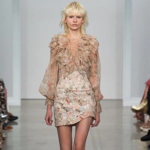 Zimmermann corset floral skirt from runway 2017 collection.